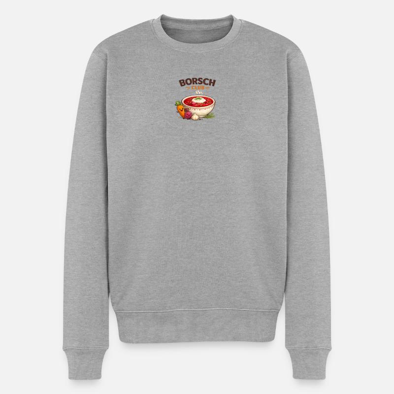 Borschtsch Club  - Männer Premium Bio Pullover - Grau meliert