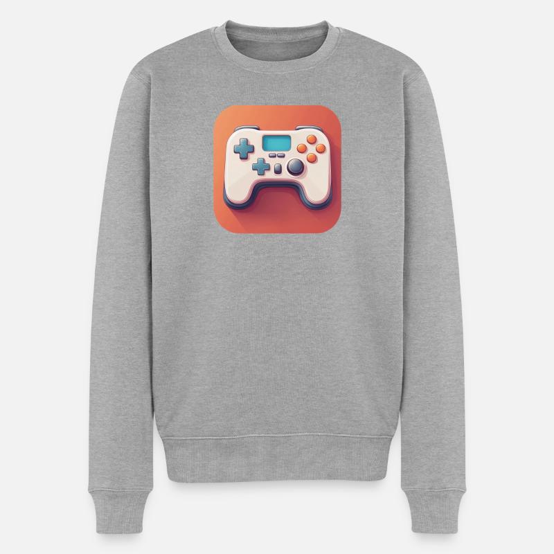 Design manette jeu vidéo - Pull Premium bio Homme - gris chiné