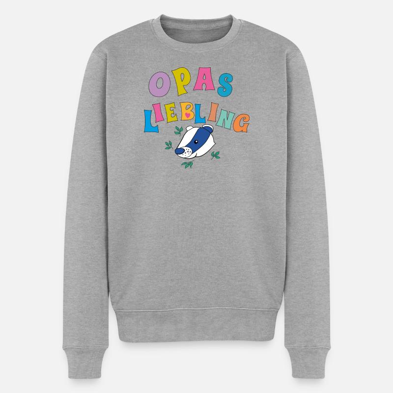 Opas Liebling - Männer Premium Bio Pullover - Grau meliert