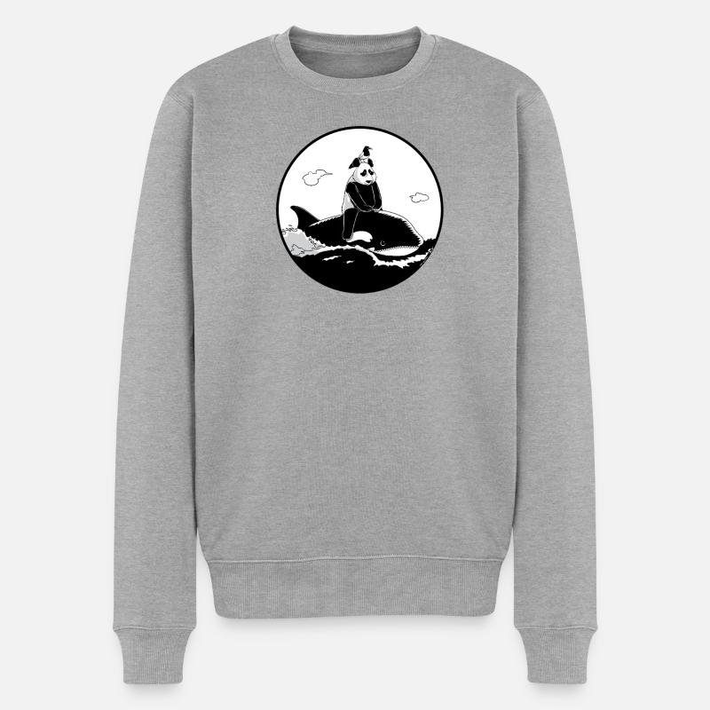 Odyssée en noir et blanc - Pull Premium bio Homme - gris chiné