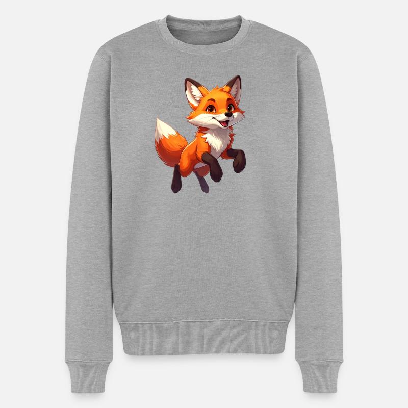 Renard Sauteur - Pull Premium bio Homme - gris chiné
