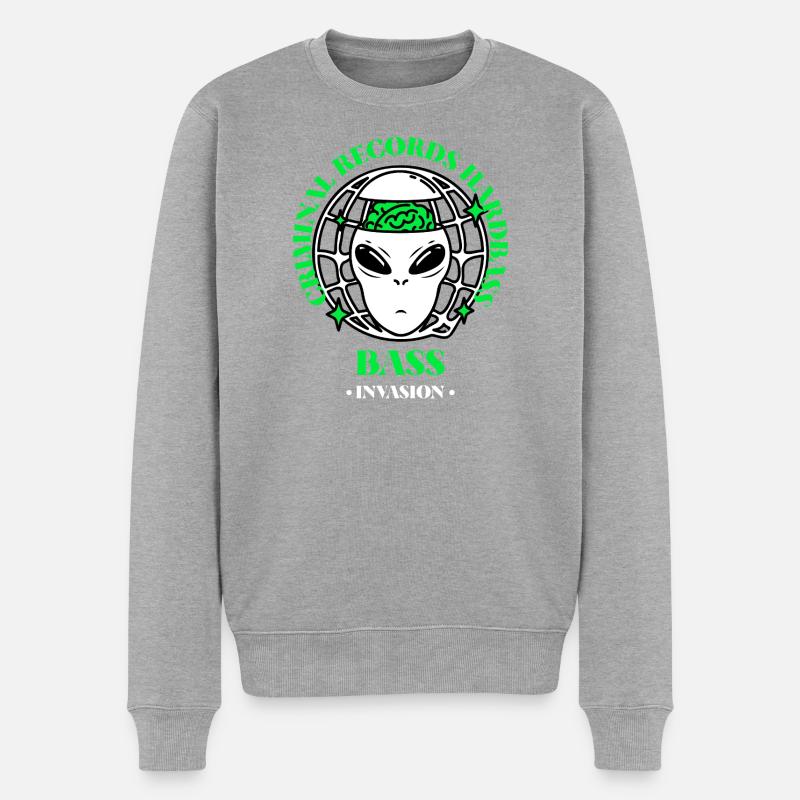 Bass_Invasion - Männer Premium Bio Pullover - Grau meliert