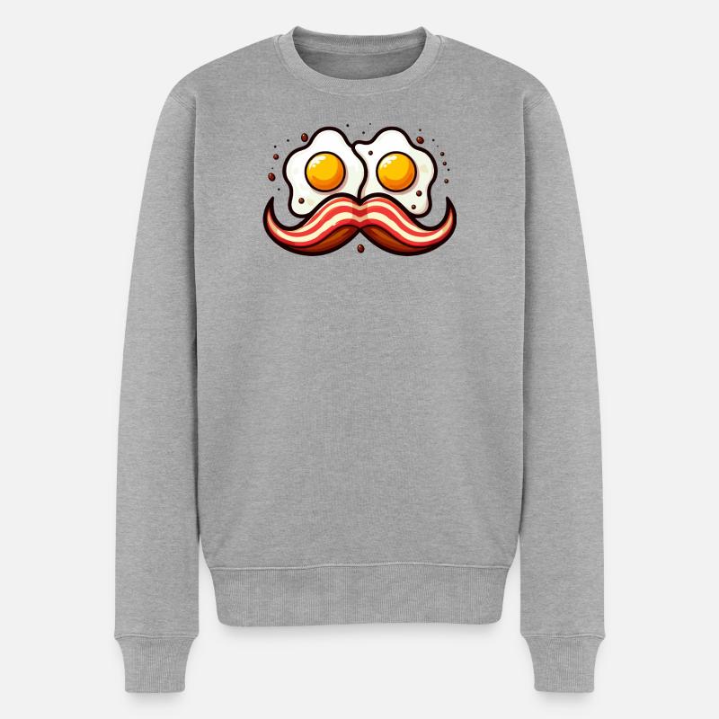 Moustache d'œufs rétro - Pull Premium bio Homme - gris chiné