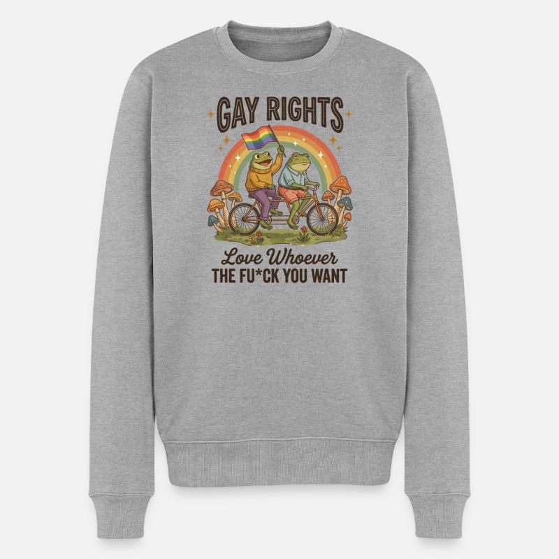 LGBTQ-Pride-Monat – Schwulenrechte! - Männer Premium Bio Pullover - Grau meliert