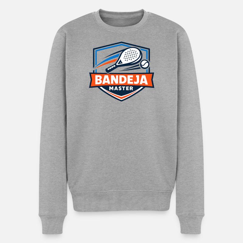 Bandeja Master Tennis Logo - Männer Premium Bio Pullover - Grau meliert