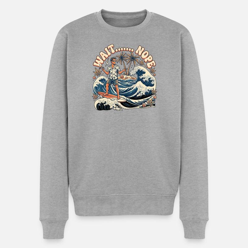 Attends non - Pull Premium bio Homme - gris chiné
