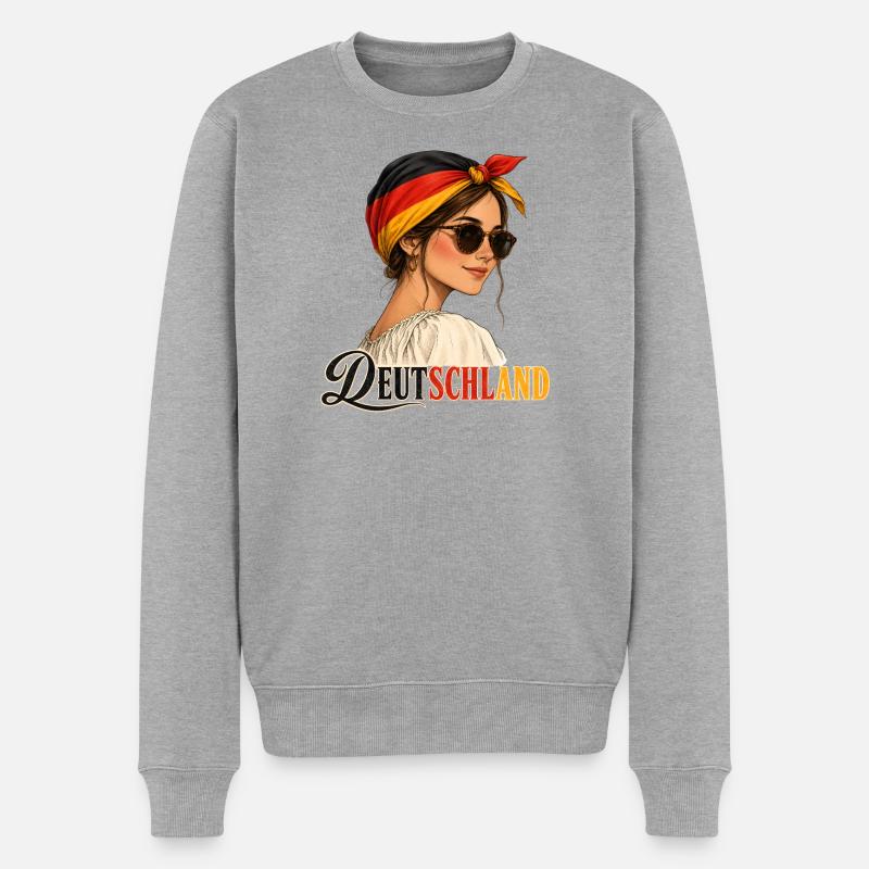 Deutschland Flaggen Stil - Männer Premium Bio Pullover - Grau meliert