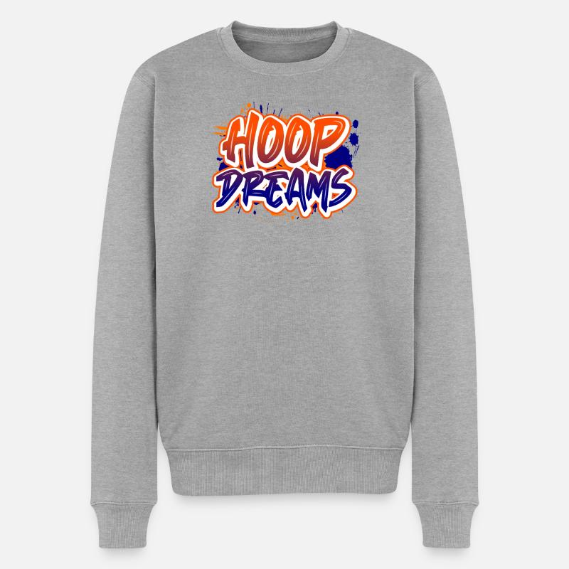 Hoop Dreams Graffiti Splash - Männer Premium Bio Pullover - Grau meliert