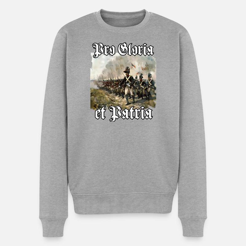 Preußische Armee | Preußen Uniform | Preußisches  - Männer Premium Bio Pullover - Grau meliert