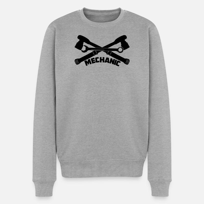 MECHANISCHE WERKZEUGE - Männer Premium Bio Pullover - Grau meliert