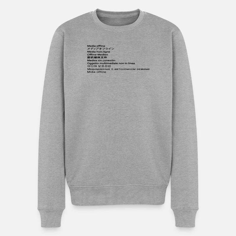 Offline-Medien - Männer Premium Bio Pullover - Grau meliert