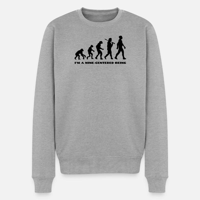 Evolution - Männer Premium Bio Pullover - Grau meliert