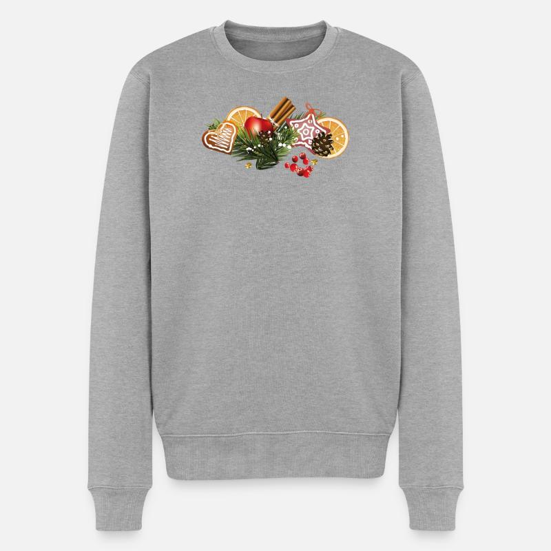 Biscuits de Noël - Pull Premium bio Homme - gris chiné