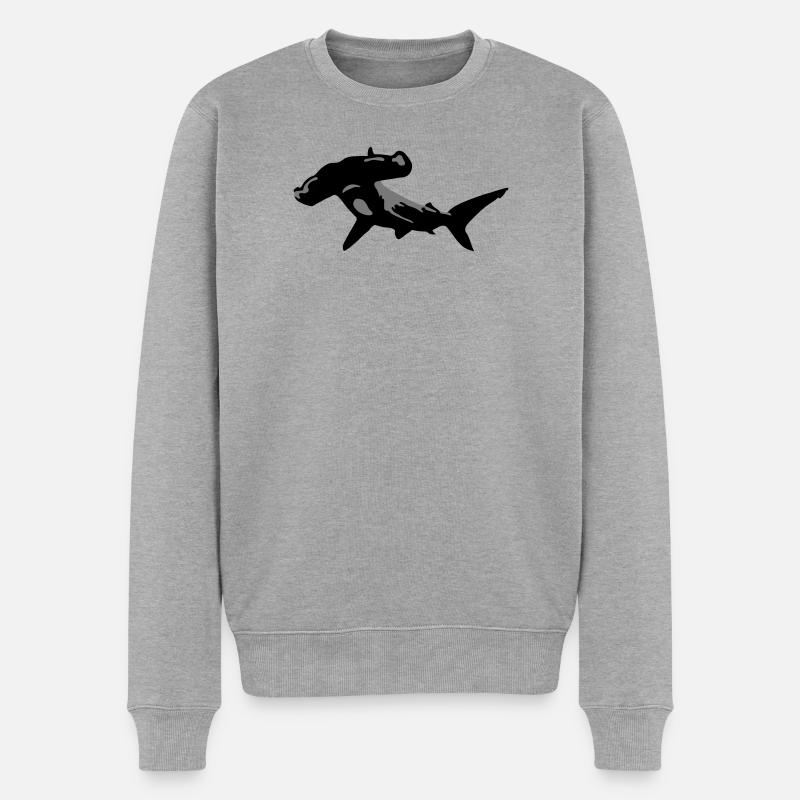 Hammerhai - Männer Premium Bio Pullover - Grau meliert