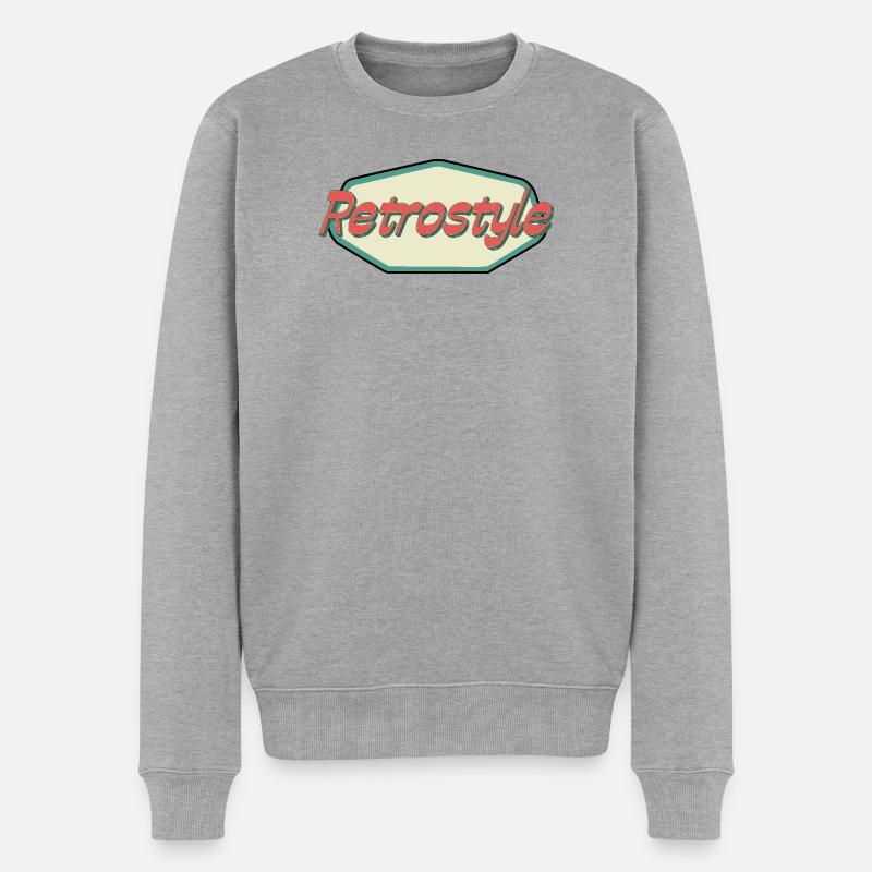 Retrostil - Männer Premium Bio Pullover - Grau meliert