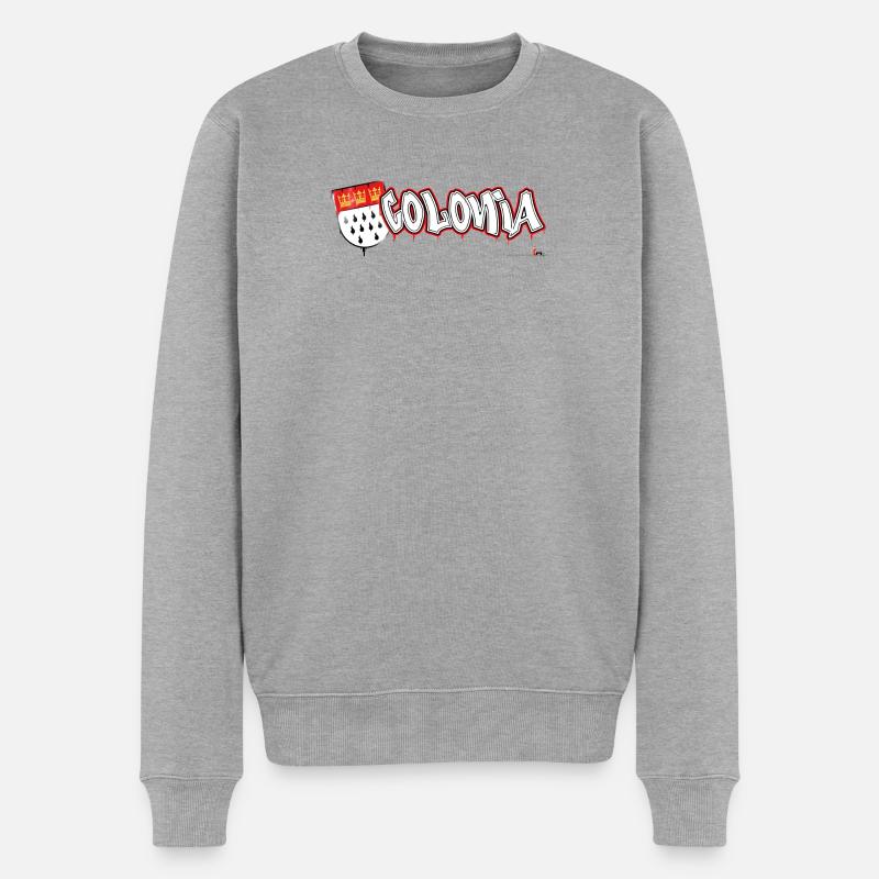 Colonia Graffiti - Männer Premium Bio Pullover - Grau meliert