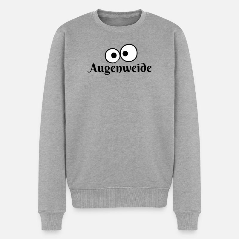 Nachtaugen Minimalismus - Männer Premium Bio Pullover - Grau meliert