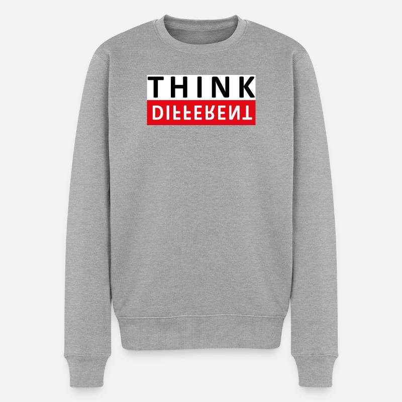 Think Different - Männer Premium Bio Pullover - Grau meliert