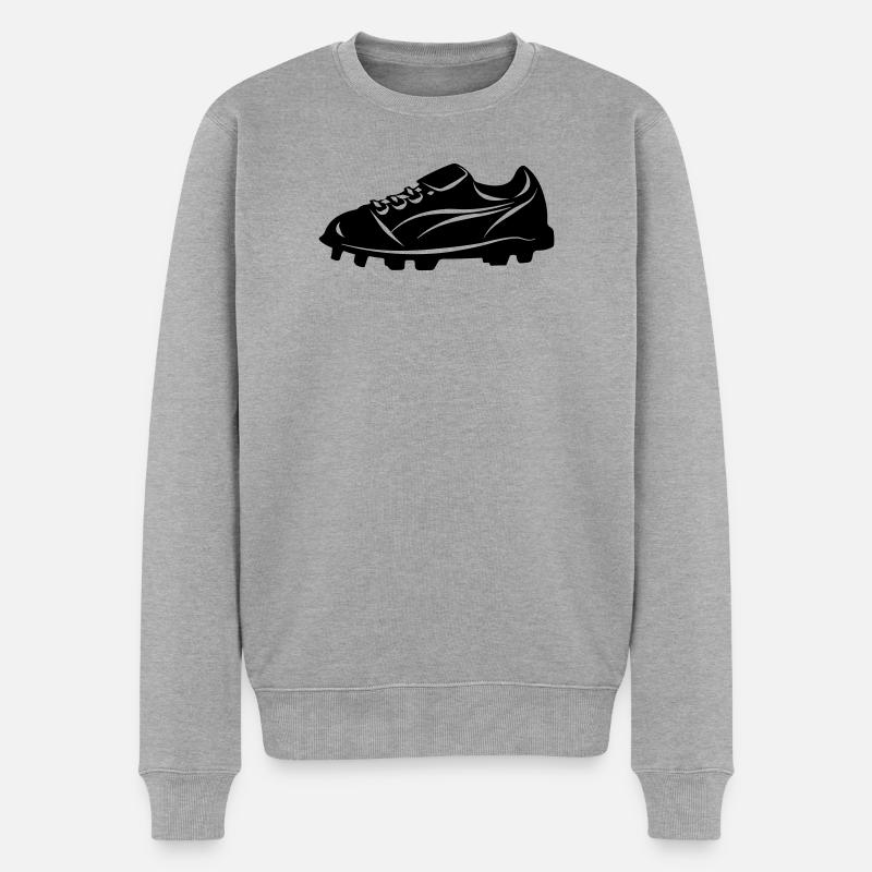 Fußballschuh - Männer Premium Bio Pullover - Grau meliert