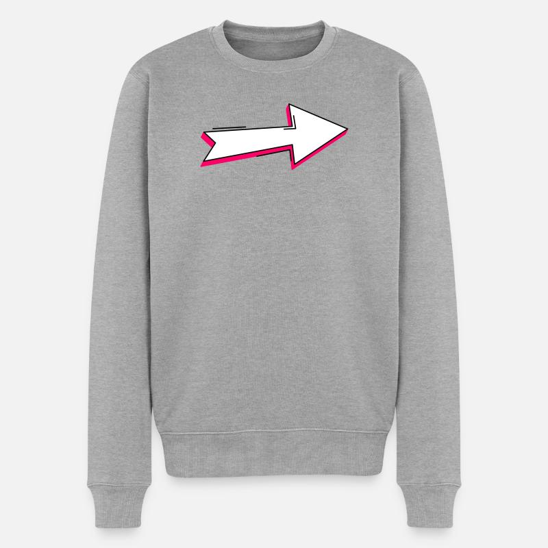 Illustration abstraite de flèche au néon - Pull Premium bio Homme - gris chiné