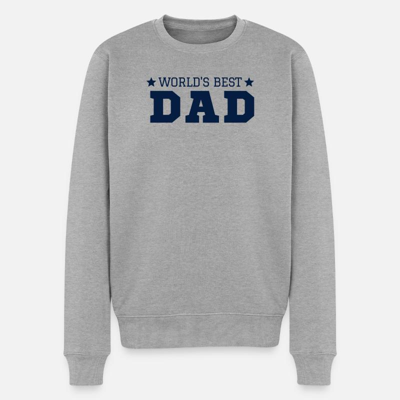 World's Best Dad - Männer Premium Bio Pullover - Grau meliert