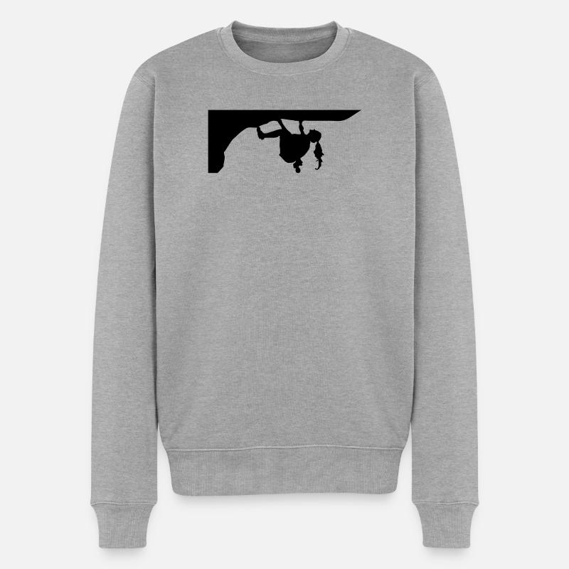 Climberin - Männer Premium Bio Pullover - Grau meliert