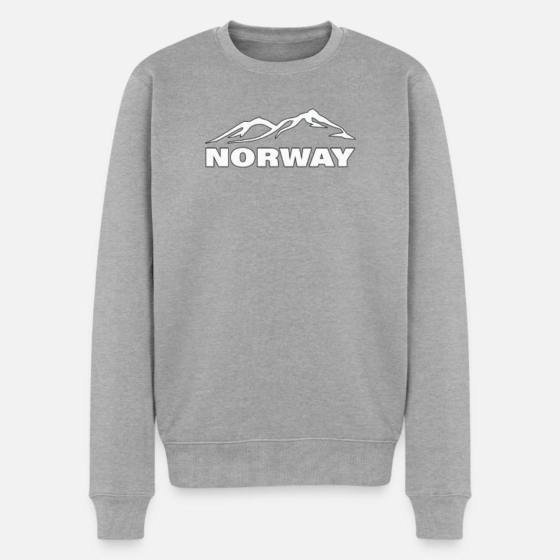 NORWAY - Männer Premium Bio Pullover - Grau meliert