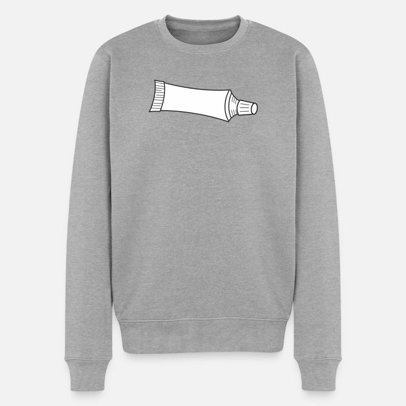 Tube Zahnpasta oder Zahncreme - Männer Premium Bio Pullover - Grau meliert