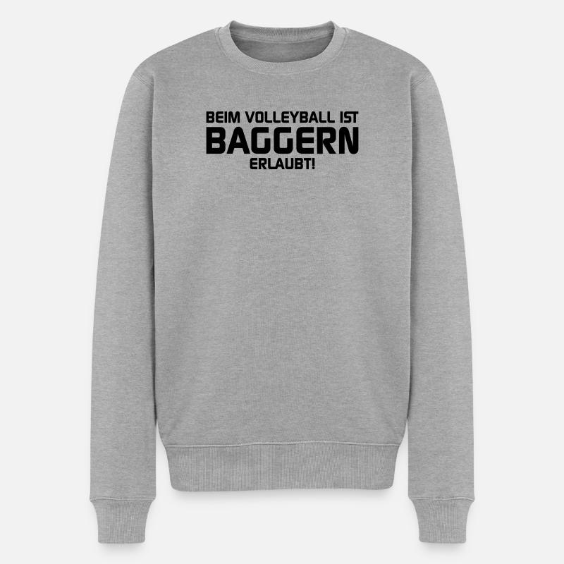 Volleyball - Männer Premium Bio Pullover - Grau meliert