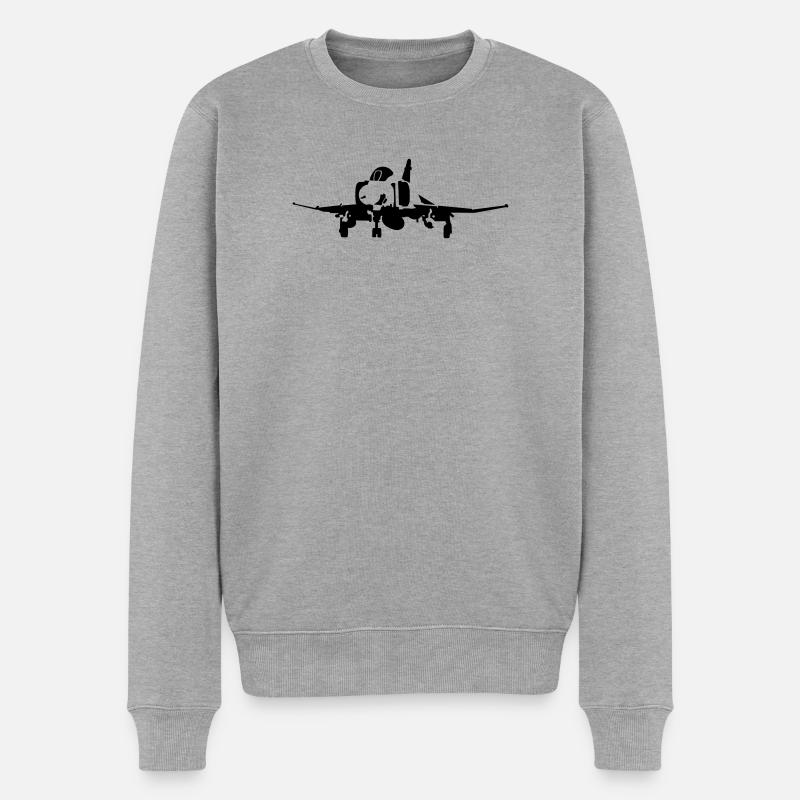 Phantom F-4 - Männer Premium Bio Pullover - Grau meliert