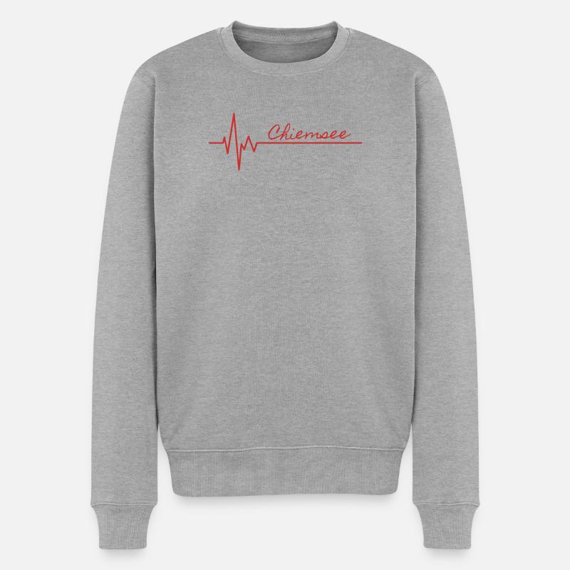 Conception de battement de cœur - Pull Premium bio Homme - gris chiné