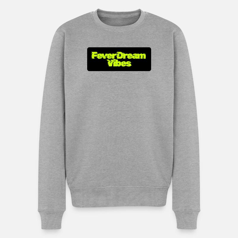 Fever Dream Vibes : Lettrage néon - Pull Premium bio Homme - gris chiné
