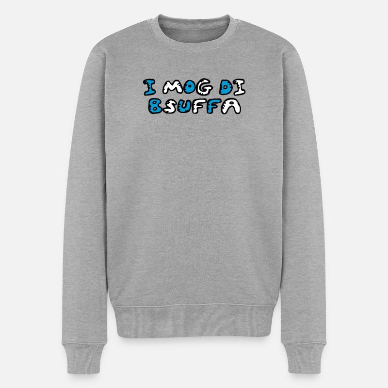 I mog di bsuffa - Männer Premium Bio Pullover - Grau meliert