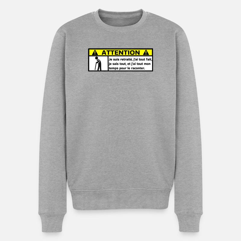 Pensioniert - Männer Premium Bio Pullover - Grau meliert