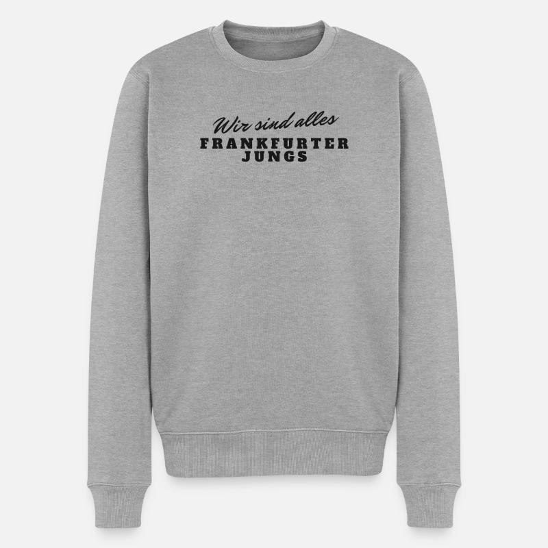 Frankfurter Jungs Pride Typo Design - Männer Premium Bio Pullover - Grau meliert