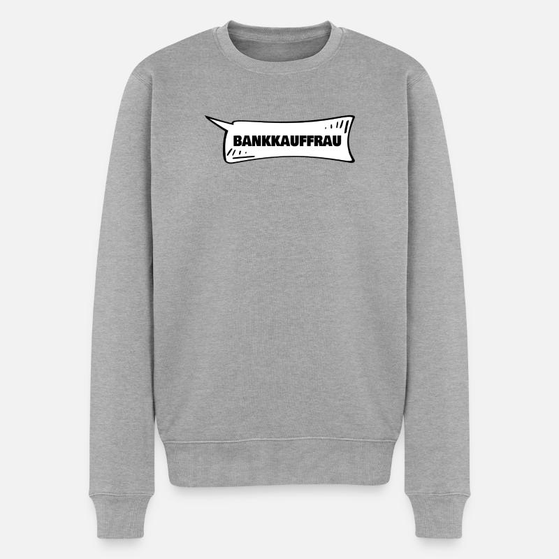 Geschenk für Bankkauffrau - Männer Premium Bio Pullover - Grau meliert