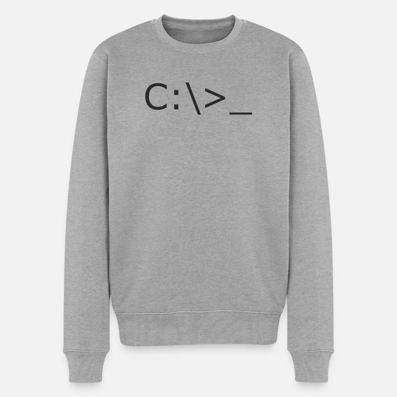 cdoppelpunkt C:\_> - Männer Premium Bio Pullover - Grau meliert