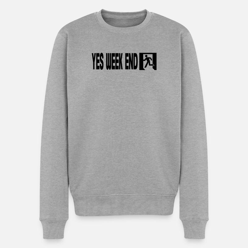 yes Weekend - Männer Premium Bio Pullover - Grau meliert