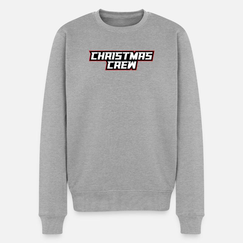 Christmas Crew Weihnachten - Männer Premium Bio Pullover - Grau meliert