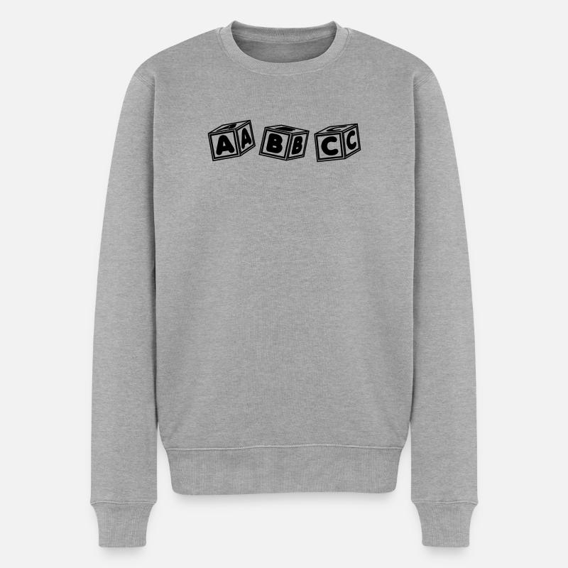 ABC-Blöcke - Männer Premium Bio Pullover - Grau meliert