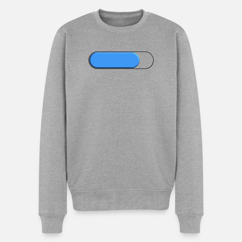 Jauge Petite bleu (chargement) - Pull Premium bio Homme - gris chiné
