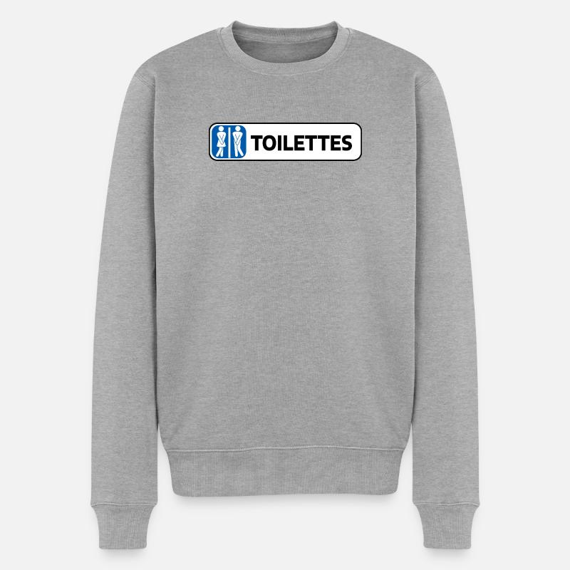 TOILETTES - Pull Premium bio Homme - gris chiné