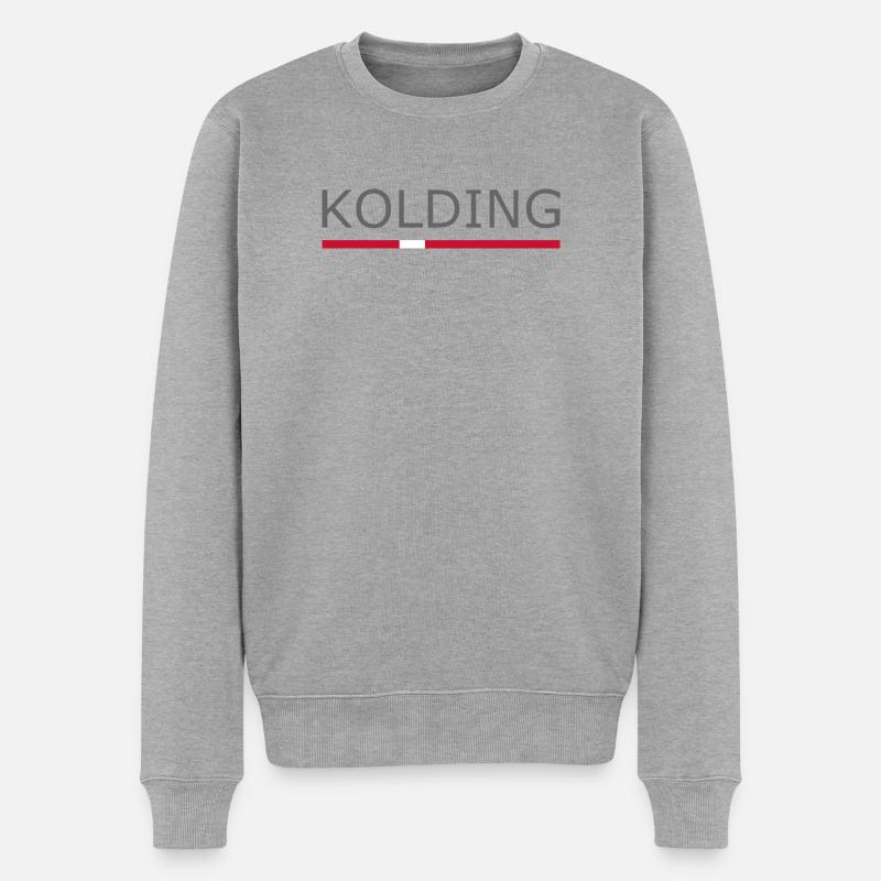 Kolding - Drapeau du Danemark - Danemark - Scandinavie - Pull Premium bio Homme - gris chiné