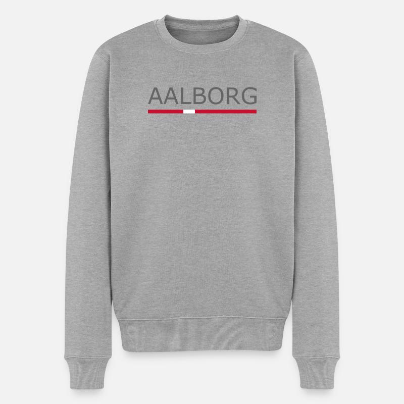 Aalborg - Drapeau du Danemark - Dänemark - Pull Premium bio Homme - gris chiné
