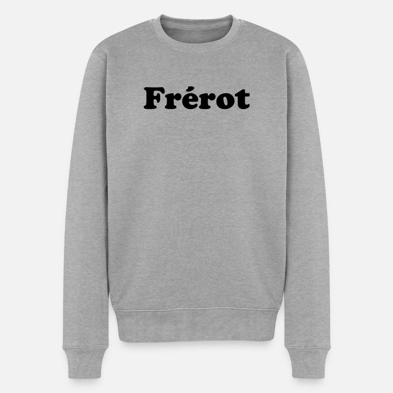 Frérot - expression amicale  - Pull Premium bio Homme - gris chiné