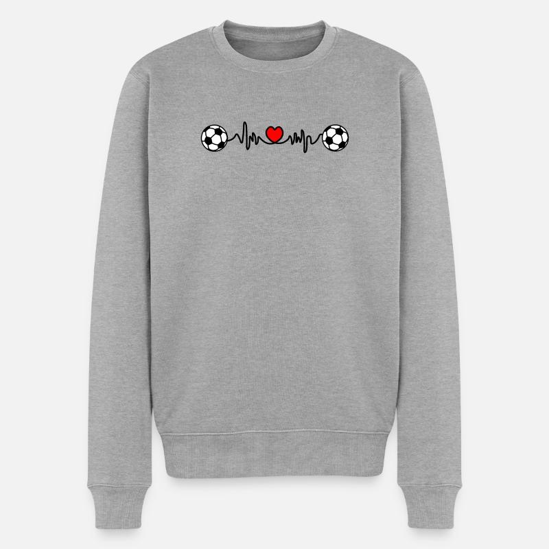 Cardio Hardstroke Fußball - Männer Premium Bio Pullover - Grau meliert