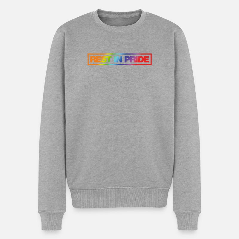 REST IN PRIDE (R.I.P.) Rainbow - Männer Premium Bio Pullover - Grau meliert