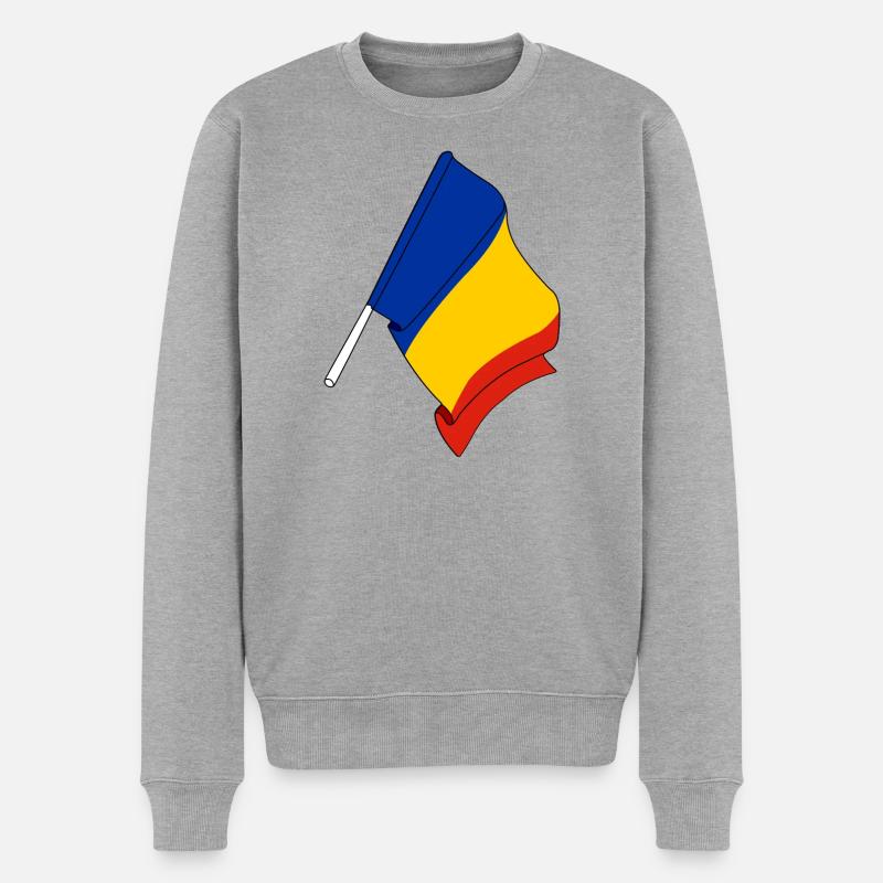 Drapeau Roumanie - Pull Premium bio Homme - gris chiné