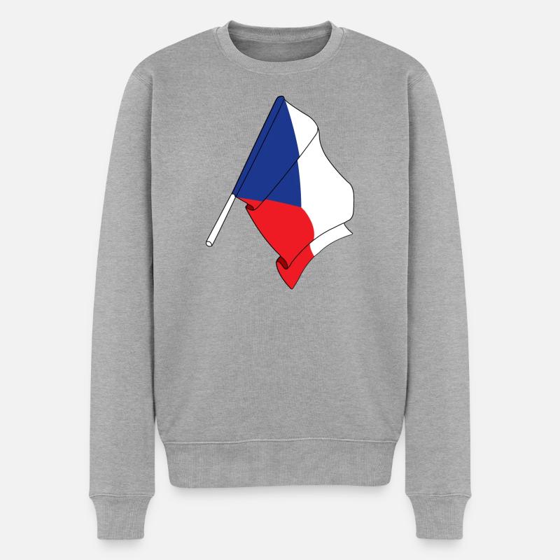 Drapeau de la République tchèque - Pull Premium bio Homme - gris chiné