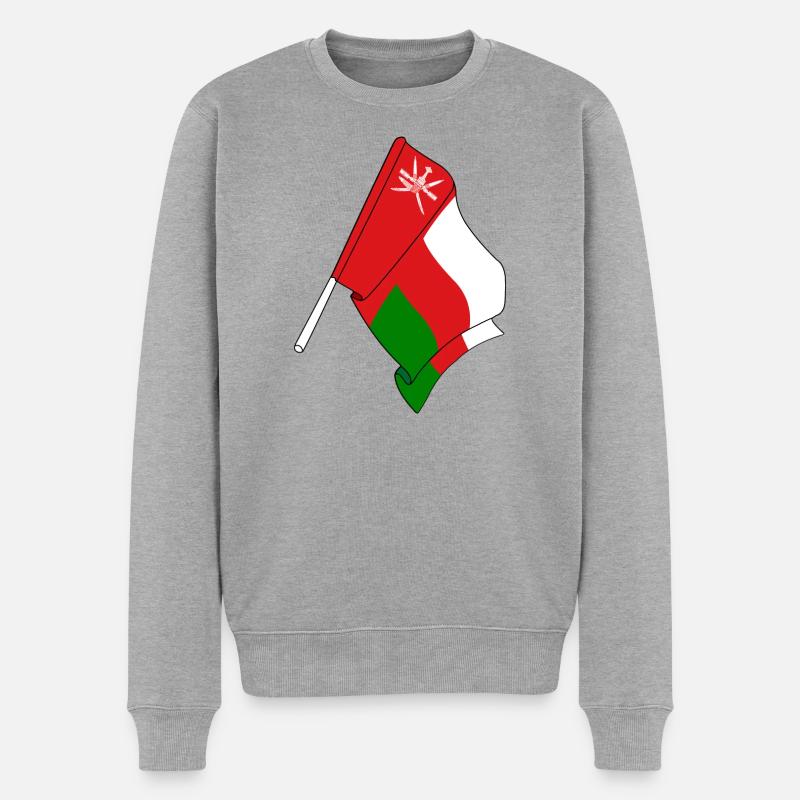 Flagge von Oman - Männer Premium Bio Pullover - Grau meliert
